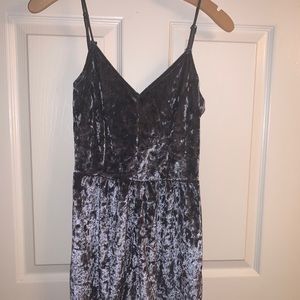 Blue Crushed Silk Romper